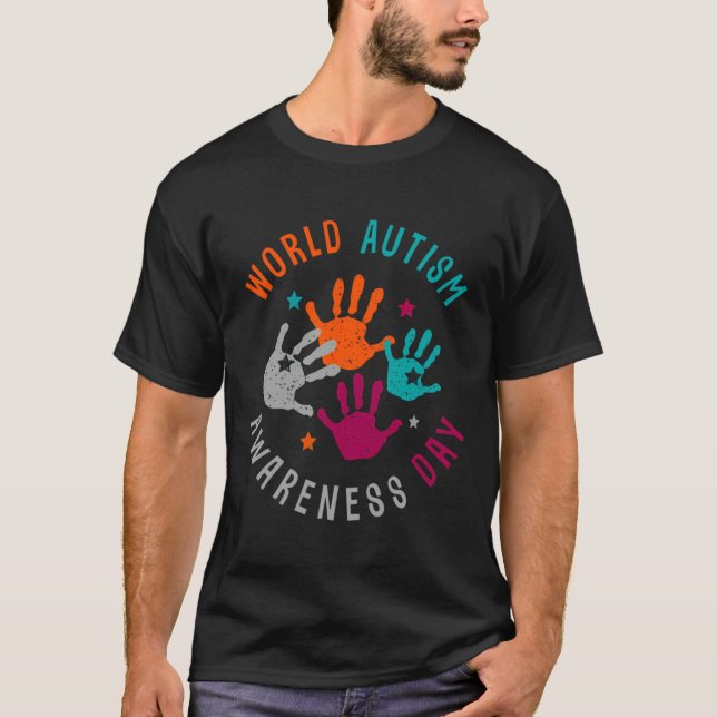World Autism Awareness Day Colourful Concept T-Shirt (Front)