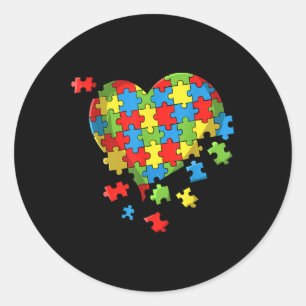 World Autism Awareness Day Heart Classic Round Sticker