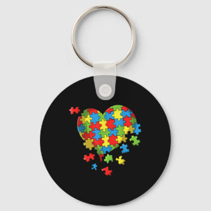 World Autism Awareness Day Heart Key Ring