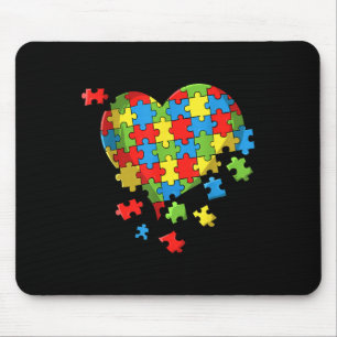 World Autism Awareness Day Heart Mouse Pad