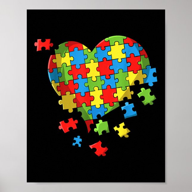 World Autism Awareness Day Heart  Poster (Front)