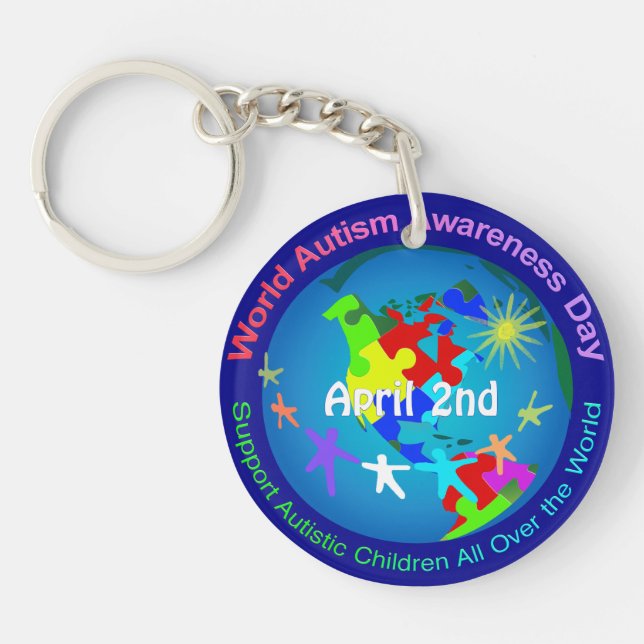 World Autism Awareness Day Key Ring (Front)