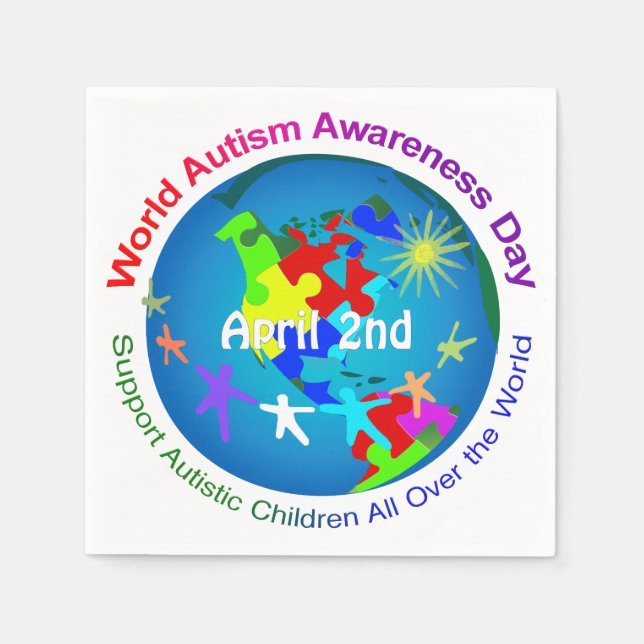 World Autism Awareness Day Napkin (Front)