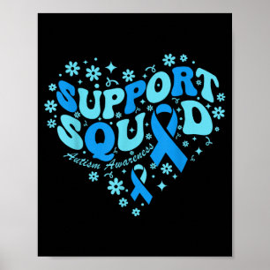 World autism awareness day support squad ribbon poster