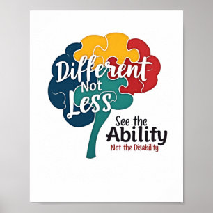 World Autism Awareness Day Tee Different Not Less  Poster
