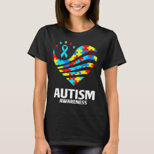 World Autism Awareness Puzzle Pieces Heart Autisti T-Shirt