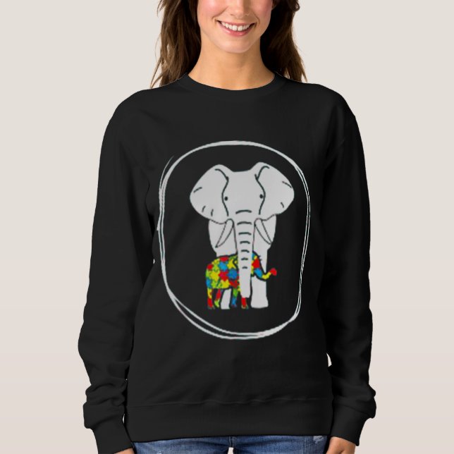 World Autism Day Elephant Puzzle Pieces Sweatshirt (Front)
