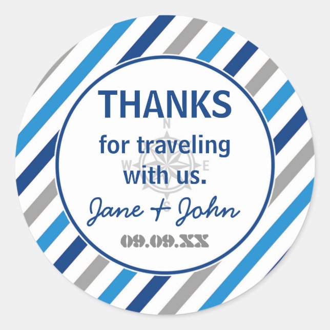 World Awaits Baby Shower Thank You Sticker (Front)