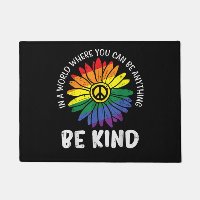 World Be Kind Rainbow Doormat (Front)