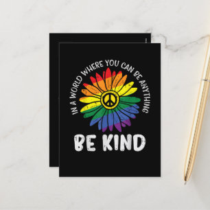 World Be Kind Rainbow Holiday Postcard