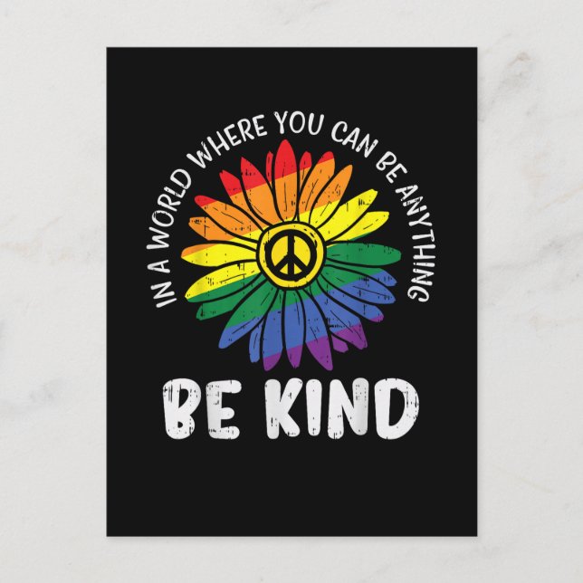 World Be Kind Rainbow Postcard (Front)