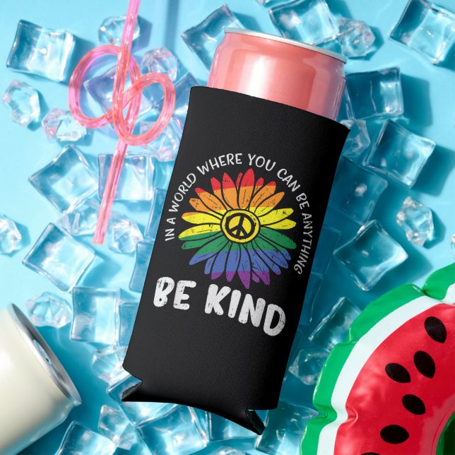 World Be Kind Rainbow Seltzer Can Cooler (In Situ Summer)