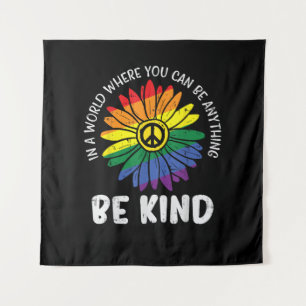 World Be Kind Rainbow Tapestry