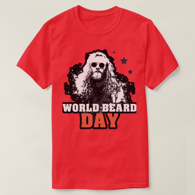 World Beard Day sticker and t 3 T-Shirt (Design Front)