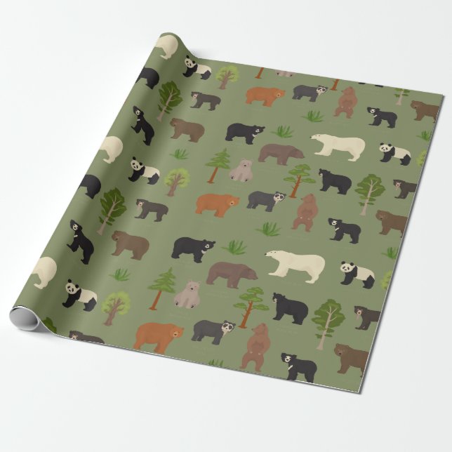World Bears Wrapping Paper (Unrolled)