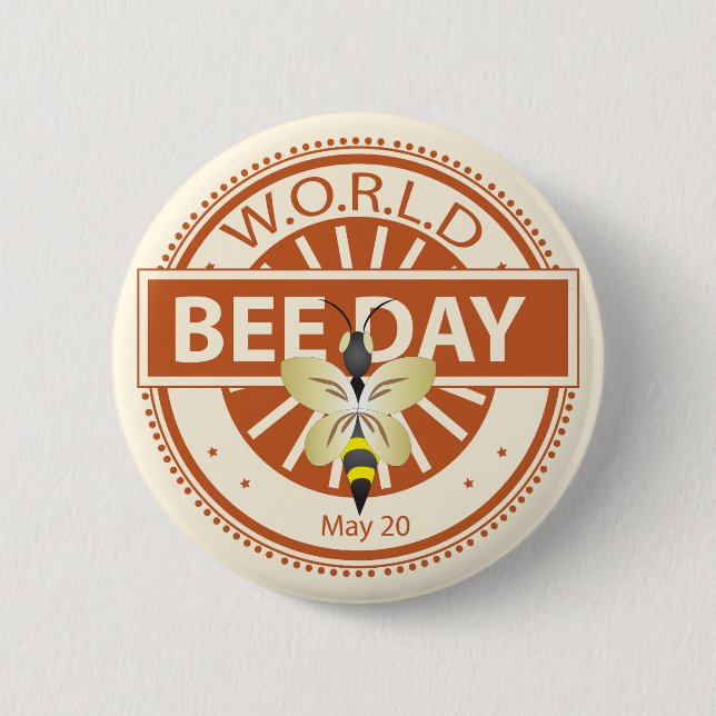 World Bee Day 6 Cm Round Badge (Front)
