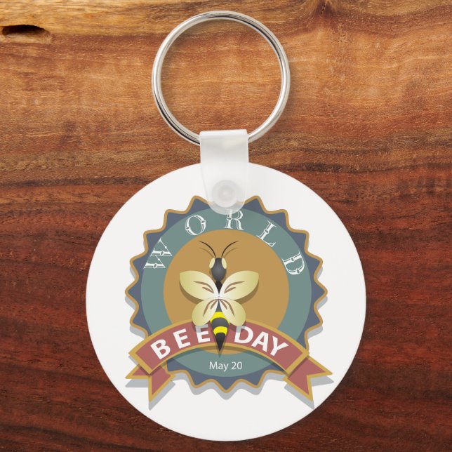 World Bee Day May 20 Key Ring (Front)