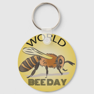 World Bee Day Sign Key Ring