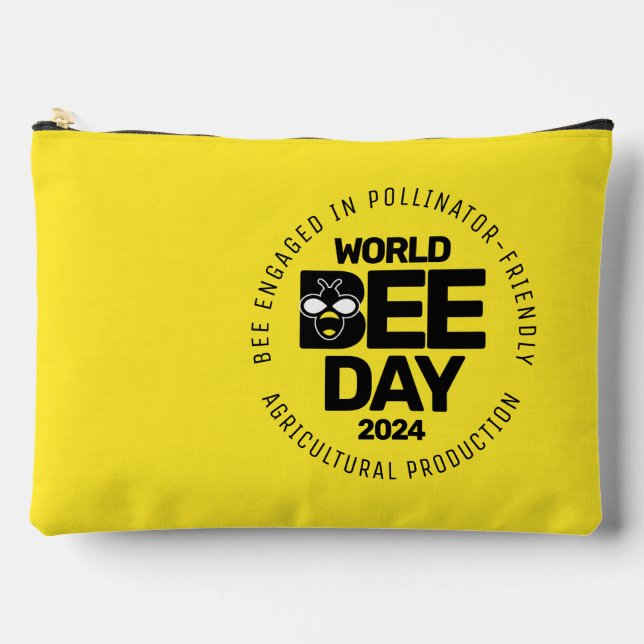 World Bee Day Yellow Black Pollinator Accessory Pouch (Front)