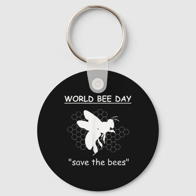 World Bee Days - Save The Bees - Environmental Key Ring (Front)