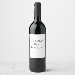 World best boyfriend husband man valentine's day m wine label
