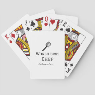 World best chef add name text cooking best barbecu playing cards