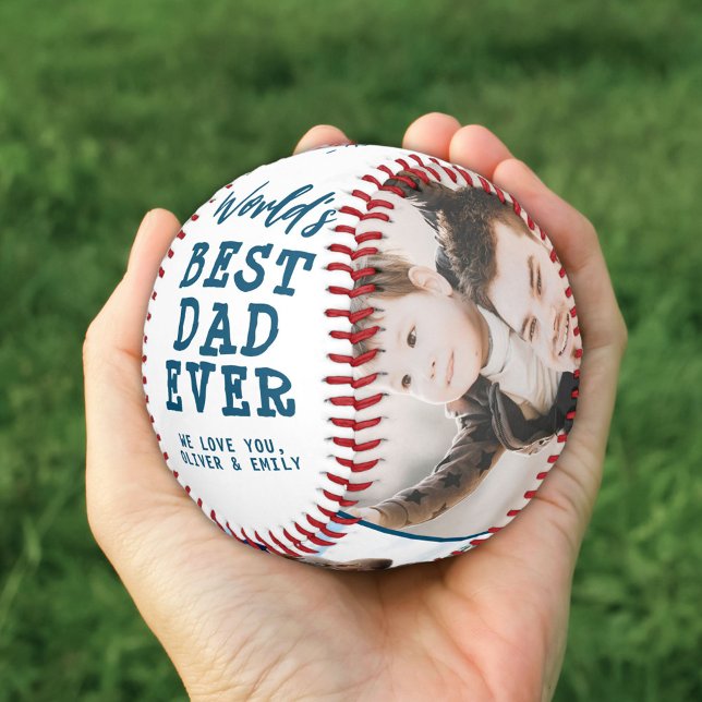 World Best Dad 3 Photo Collage Keepsake   Baseball (Creator Uploaded)