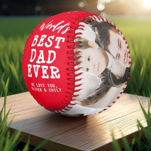World Best Dad 3 Photo Collage Keepsake Baseball