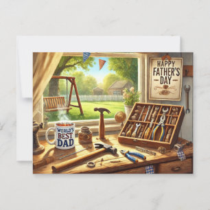 world best dad ,happy  Father's Day Postcard