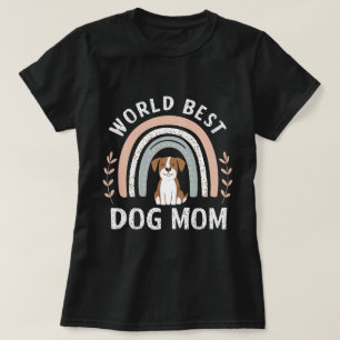 world best dog mum boho rainbow tshirt