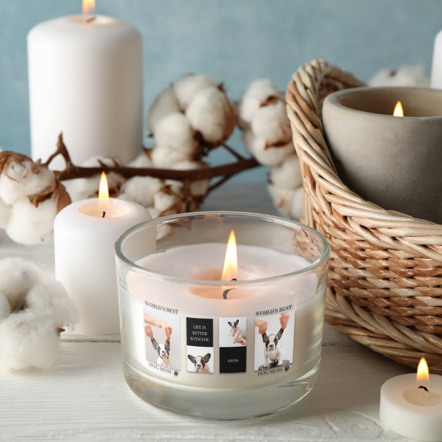 World Best Dog Mum | Collage Dog Photo Rectangular Sticker (Creator Uploaded)