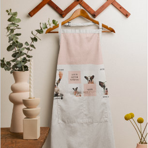 World Best Dog Mum   Collage Photo   Pastel Pink Apron