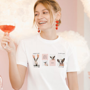 World Best Dog Mum Collage Photo Pastel Pink T-Shirt