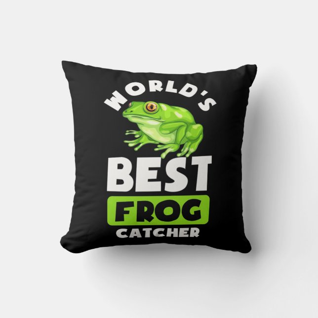 World Best Frog Catcher Cushion (Front)
