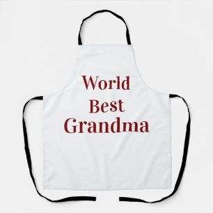 World best Grandma grandmother grandparents pink n Apron