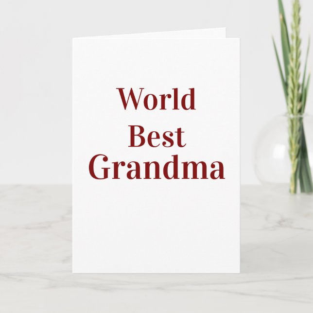 World best Grandma grandmother grandparents pink n Card (Front)