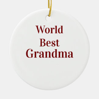 World best Grandma grandmother grandparents pink n Ceramic Ornament