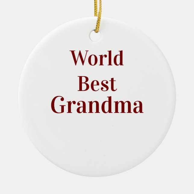 World best Grandma grandmother grandparents pink n Ceramic Ornament (Front)