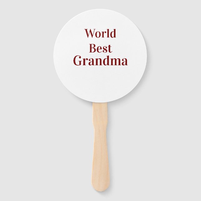 World best Grandma grandmother grandparents pink n Hand Fan (Front)