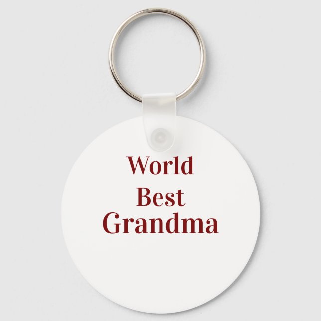 World best Grandma grandmother grandparents pink n Key Ring (Front)