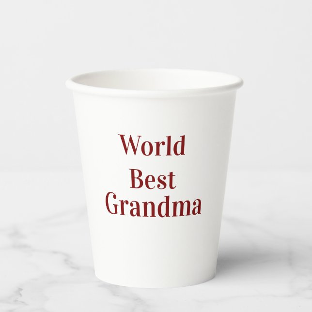 World best Grandma grandmother grandparents pink n Paper Cups (Front)
