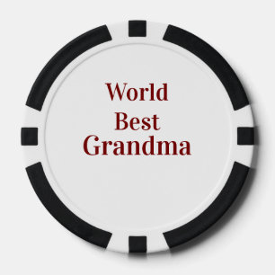 World best Grandma grandmother grandparents pink n Poker Chips