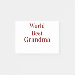 World best Grandma grandmother grandparents pink n Post-it Notes