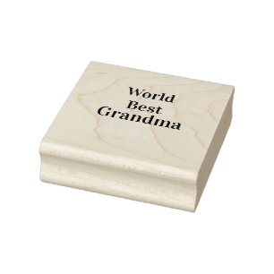 World best Grandma grandmother grandparents pink n Rubber Stamp