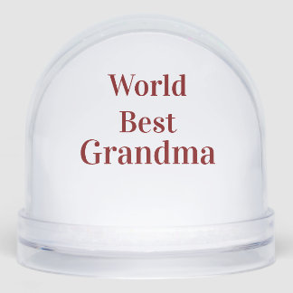World best Grandma grandmother grandparents pink n Snowglobe