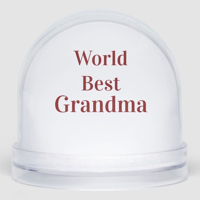 World best Grandma grandmother grandparents pink n Snowglobe (Front)