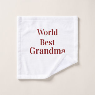 World best Grandma grandmother grandparents pink n Wash Cloth