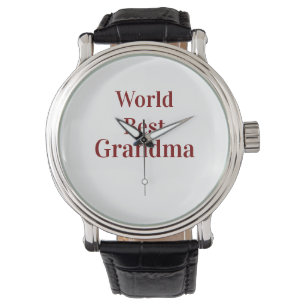World best Grandma grandmother grandparents pink n Watch