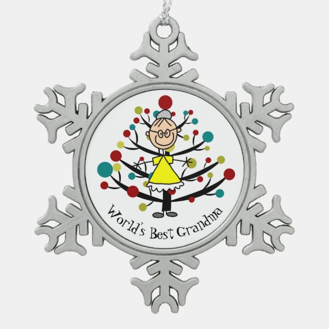 World Best Grandma Snowflake Ornament (Front)
