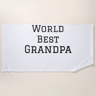 World best Grandpa add name text sports text simpl Beach Towel